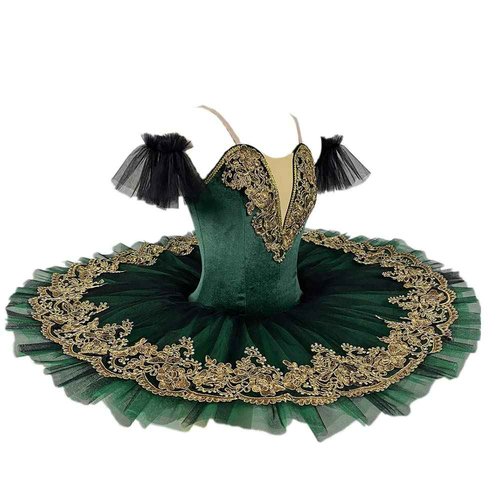 Professional Swan Lake Bodice Stage Performance Costume Ballet Dress Competition Tutu Kids Adult Ballet Puffy Skirt Green