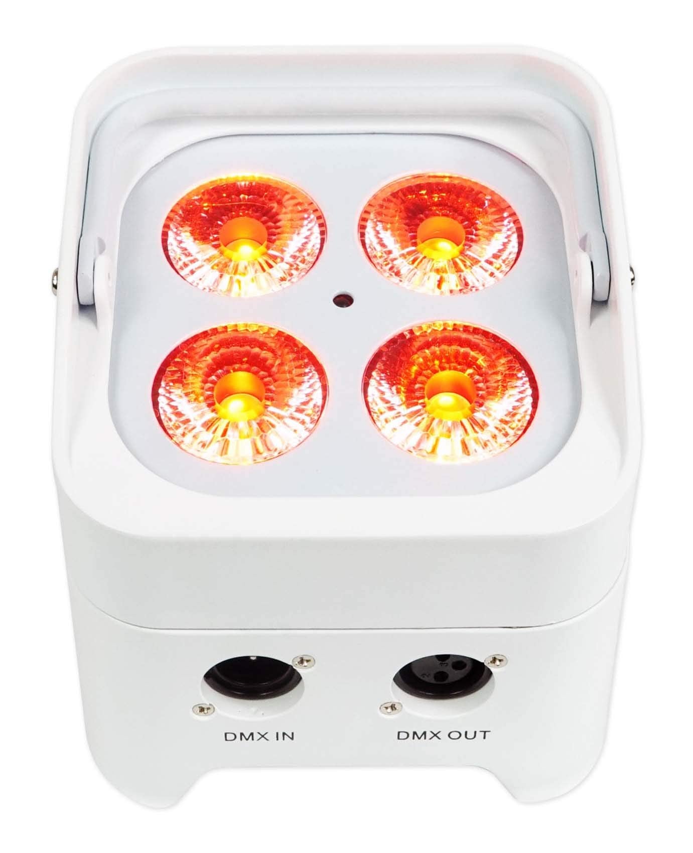Rockville Best Par 50 White Rechargeable Led Par Wash Light, Wireless Dmx, 4X6W Rgbwa+Uv Leds, 4400Mah Battery, 6500 Lux Output,
