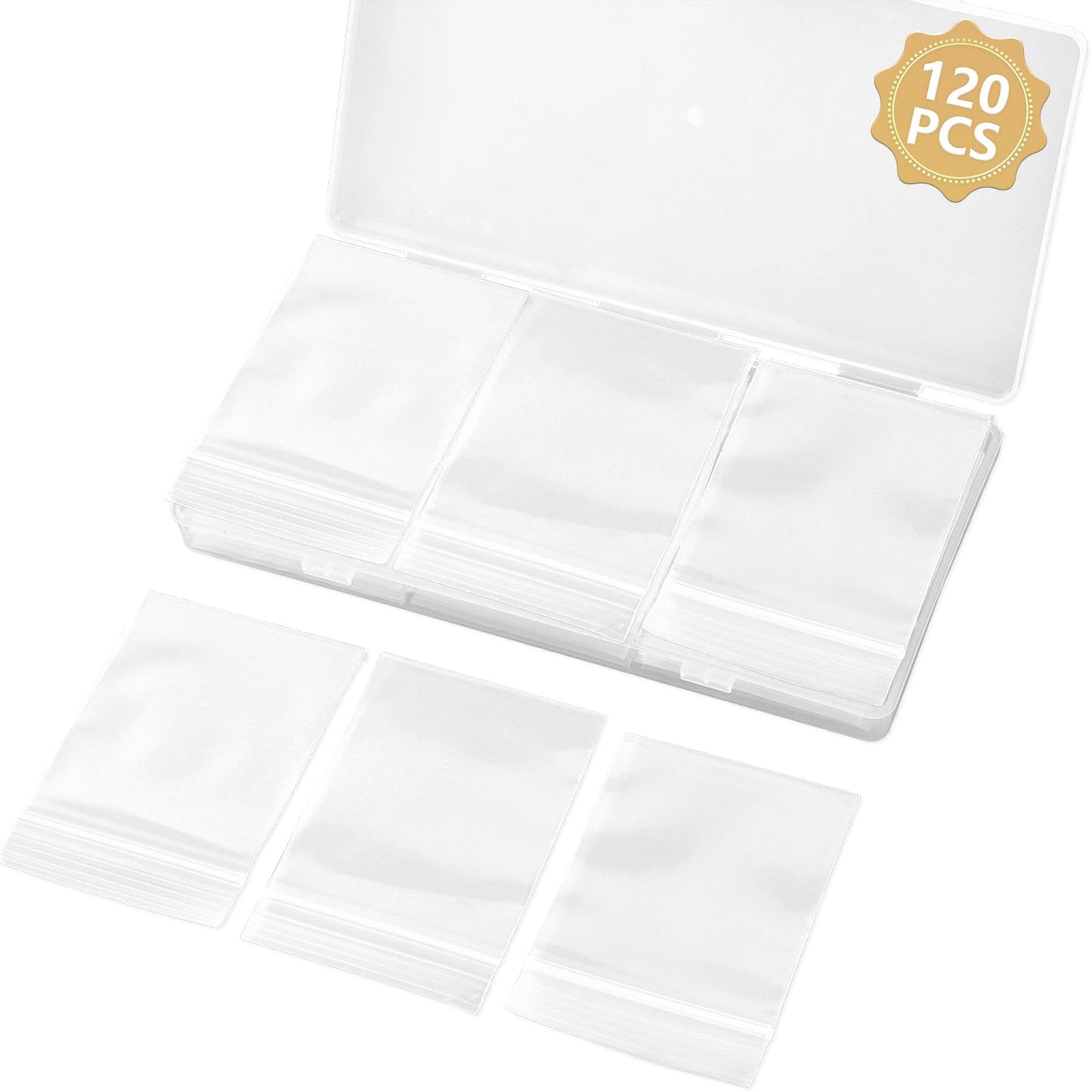WEGOUP 120 PCS Small Plastic Bags for Jewelry, 2" x 2.76" Resealable Clear Poly Baggies, 2.4 Mil Mini Zip Bags for Small Business, Storage, Gifts, Candy, Screws