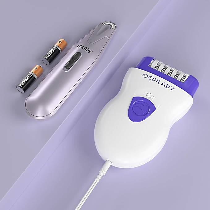 Epilady Face & Body Hair Removal Device Bundle, Speed Corded Epilator + Esthetic Facial Hair Removal for Women, Epilator for Women Legs, Arms, Underarms, Face, Bikini (Purple)