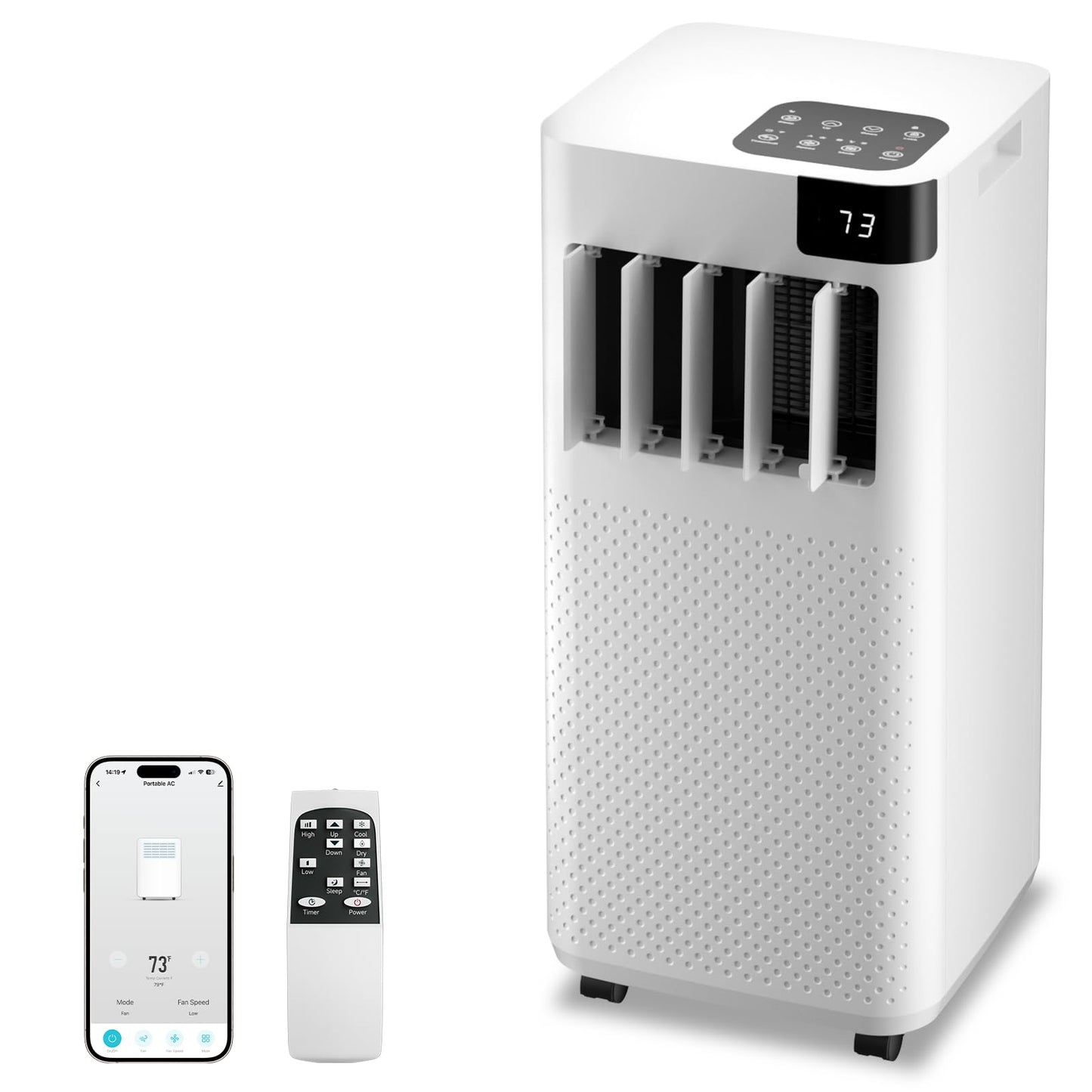 Augsmile Portable Air Conditioner 16,000 BTU with WiFi App Control, 5-in-1 AC Unit (Cool, Fan, Dehumidifier, Sleep, Timer) for Rooms up to 850 sq ft, Leak-Proof Design, Window Kit