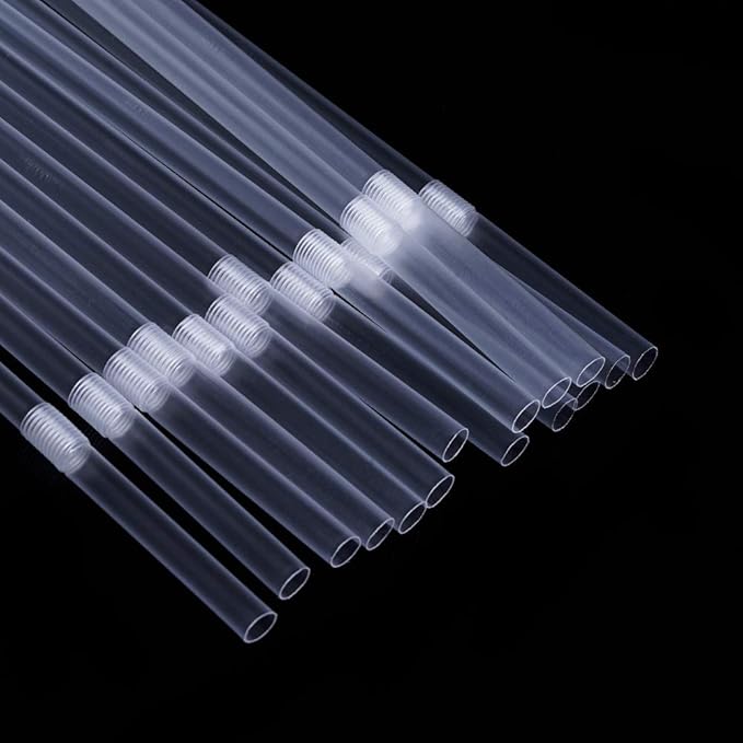 500 Pcs Clear Disposable Plastic Flexible Straws.(0.23'' diameter and 7.7" long)