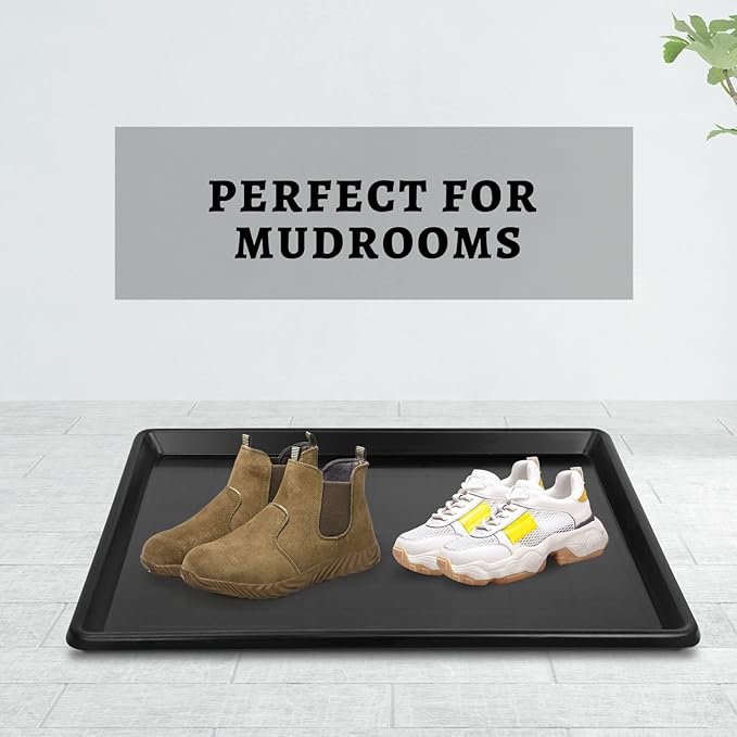 2pcs 31.9"x22.8" Replacement Tray for Dog Crate Plastic Cage Bottom Pan Multi-Purpose Boot Mat Shoe Tray Indoor Outdoor Waterproof, Dog and Cat Rabbit Food Bowls Floor Liners
