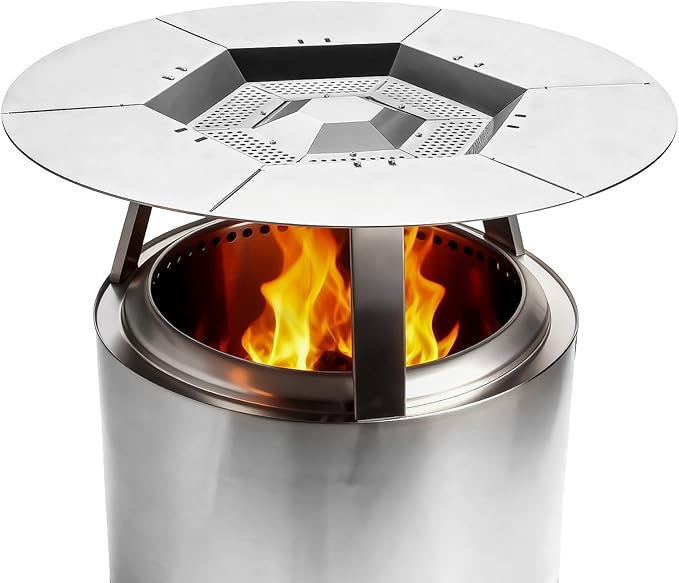 Fire Pit Heat Deflector for Solo Stove Bonfire 19.5", 304 Stainless Steel Heat Deflector for Solo Stove Fire Pit Captures ...