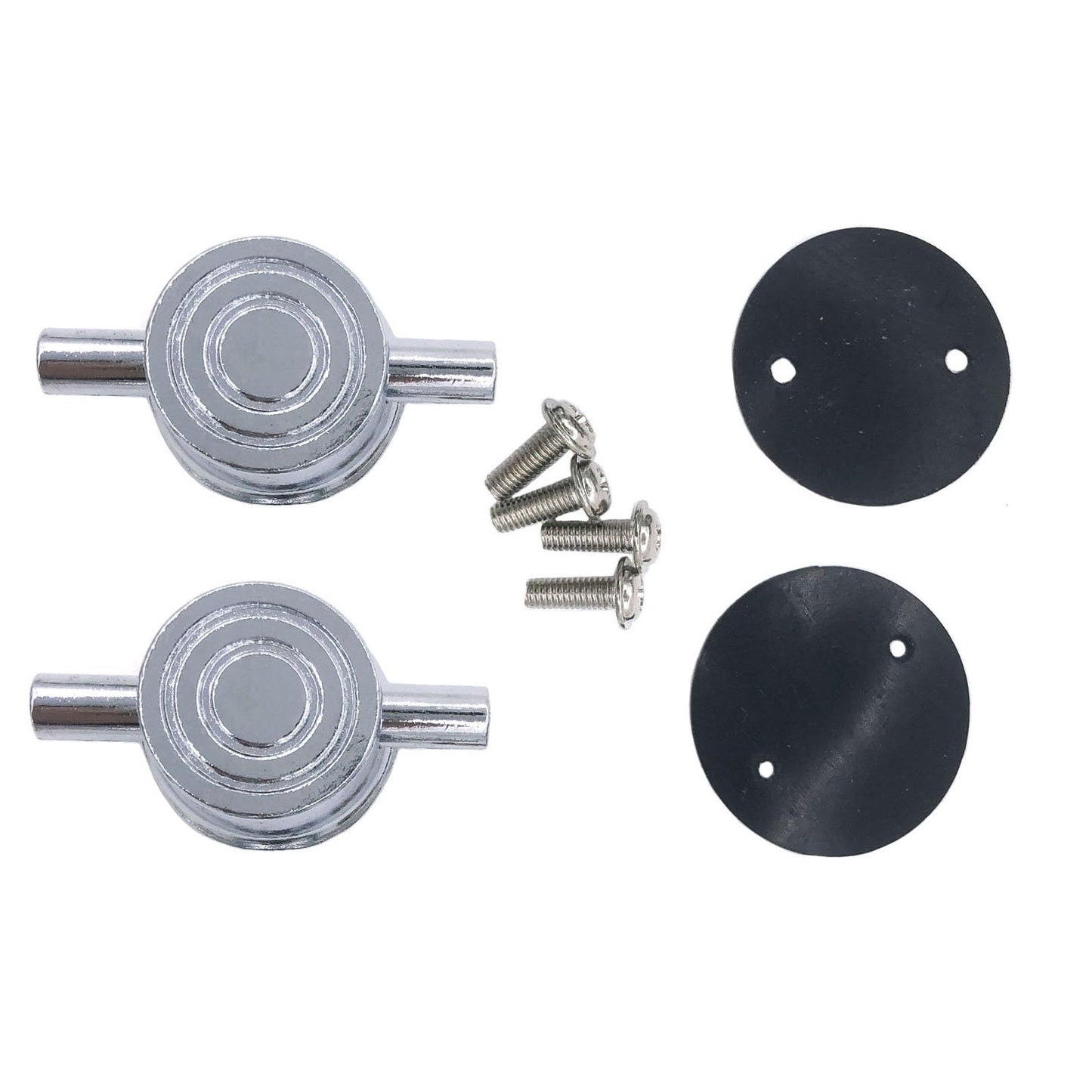 Tuoren 2Pcs Double End Tom Drum Lugs With Screws Rubber Gaskets, Metal Tom Snare Drum Lugs Replacement Parts Drum Set Hardware A