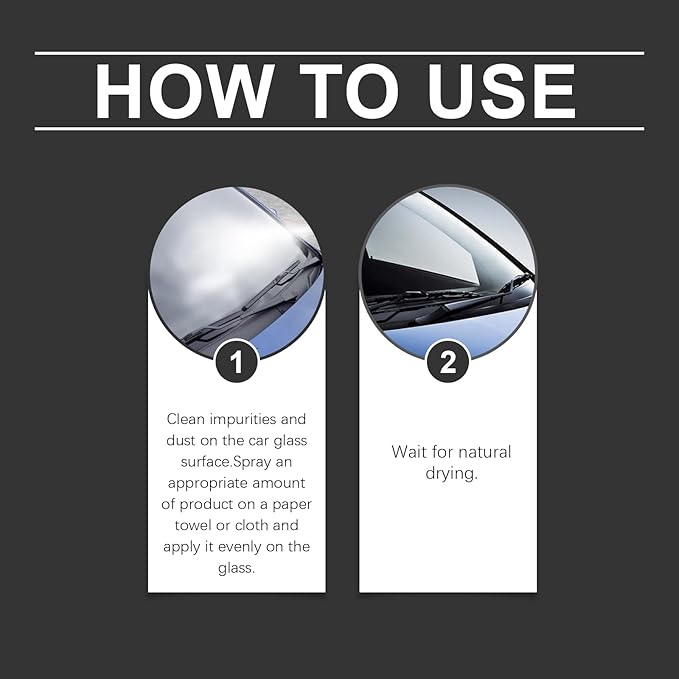 Auto Glass Cleaner Spray for Windshield Windows Mirrors, Anti-Fog Prevents Buildup, Streak-Free Versatile Automotive Window Cleaner Car Glass Clean Spray, 3.38 fl oz