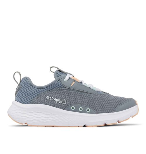 Columbia Womens PFG Castback Non Slip Boat Shoe, Grey Ash/Peach Fizz, 5.5
