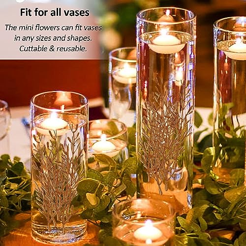 NUZELA 36Pcs Faux Flowers for Floating Candles, Floating-Effect Flowers for Vase Filler, Cylinder Vase Fillers Centerpiece...