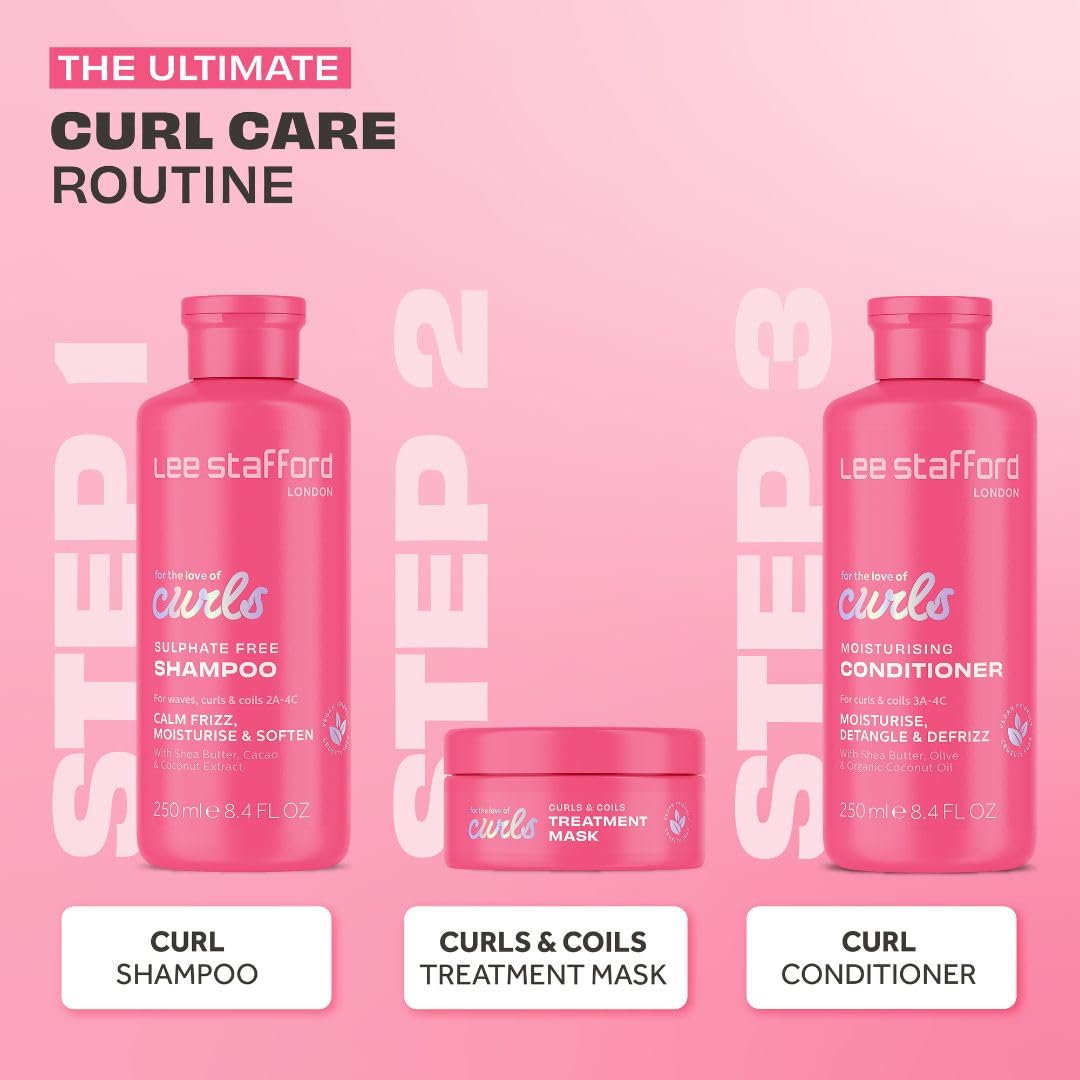 Lee Stafford Curls & Coils Hair Mask | For the Love of Curls - Intensive 3A-4C Treatment Mask for Curly & Coily Hair, Smooths, H