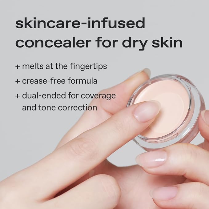 glow not dry concealer #pink #white | covers discoloration from skin blemishes | highlighting for nose bridge | full-coverage | dual-color&use | melt-in texture | 0.4 oz | beige