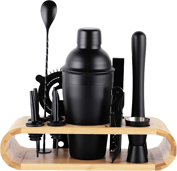 JNWINOG 12Pcs-Cocktail Shaker Set Stainless Steel Bartending Kit 18.6oz Cocktail Bar Set Cocktail Mix Drink Making Kit Pro...