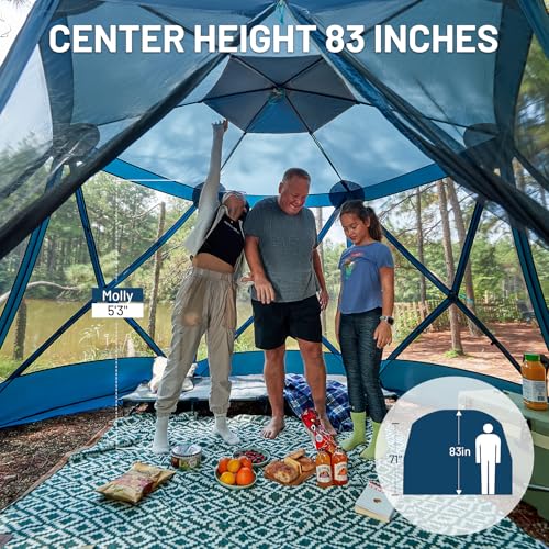 TIMBER RIDGE Easy Pop Up Gazebo Canopy Tent for Camping, 11.5 X 9.8 Ft Portable Instant Screened House, Pop Up Canopy with...