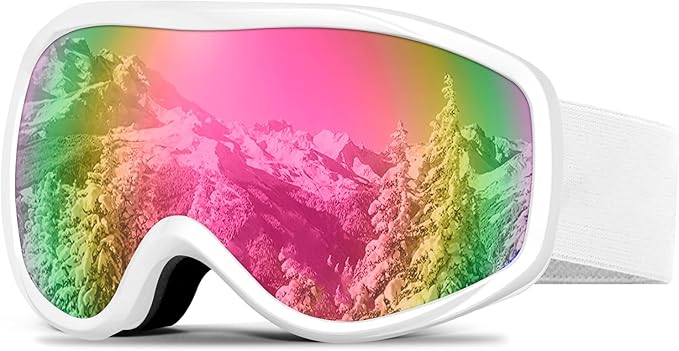 Ski Goggles OTG for Men Women, Anti-Fog Snowboard Goggles UV400 Protection Snow Goggles for Adult Youth