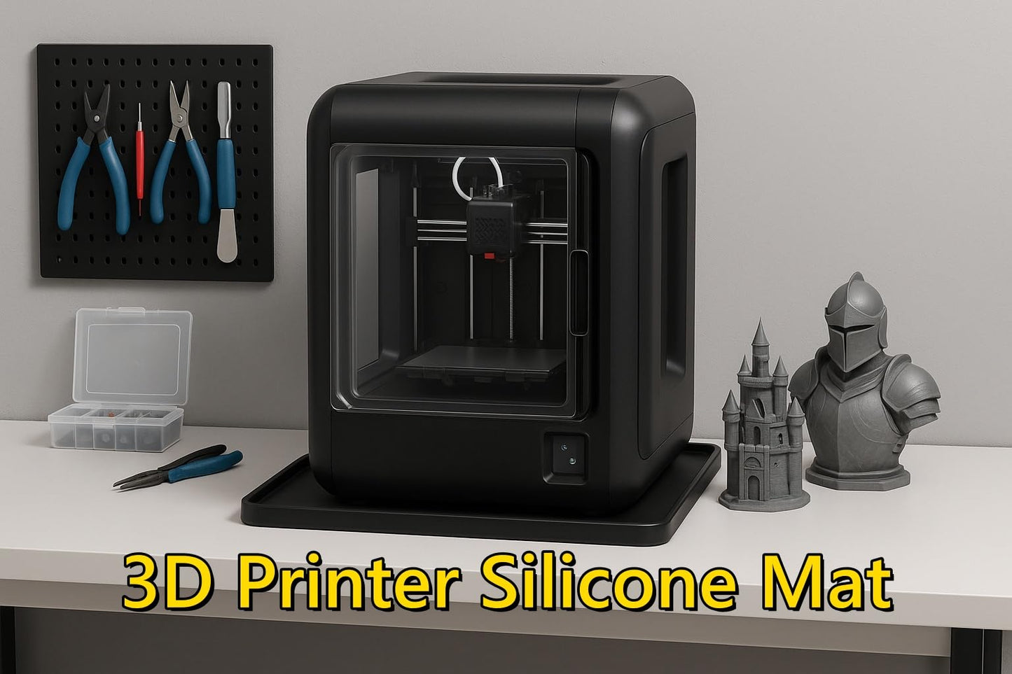 Frezonika 19.7X15.7 Silicone Base Mat Compatible With Flashforge, Comgrow, Elegoo, Bambulab And Most Of 3D Printers, 3D Printer