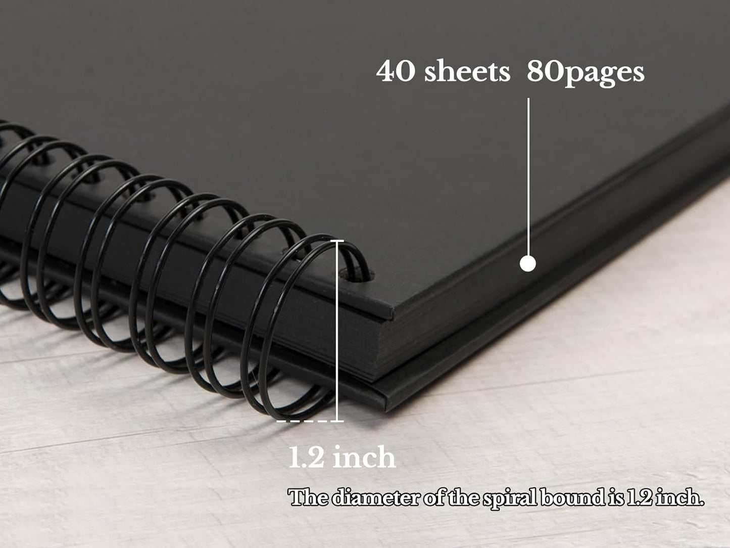 potricher 10 x 10 Inch DIY Scrapbook Photo Album 80 Pages Thick Kraft Blank Black Paper Memory Book for Wedding and Anniversary Family (Black, 10 Inch)