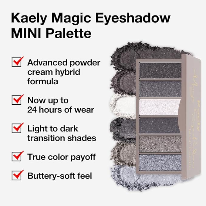 6 Color Eyeshadow Makeup Palette for Women Smoky Shimmer, Black Smoky Gray White Silver Taupe Eyeshadows Palette, Everyday Long Lasting Pigmented Smoky Glitter Eys Makeup, Travel Size 02#