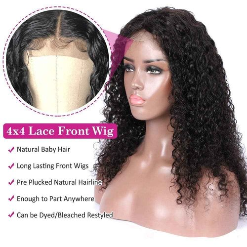 Josblue Deep Wave Lace Front Wigs Human Hair 4x4 Transparent Lace Closure Wigs 180% Density Human Wigs for Black Women Pre Plucked with Baby Hair 26 Inch