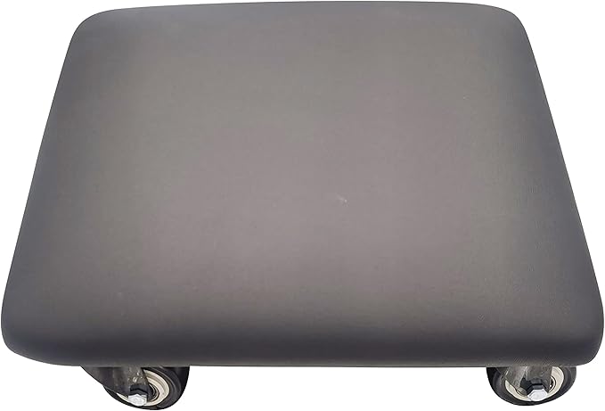 Btibpse Roller Seat 360 Degree Rotating Low Stool with Wheel Chair PU Leather Universal Swivel Wheels Stool for Home Office Fitness and Garage (Square Black)