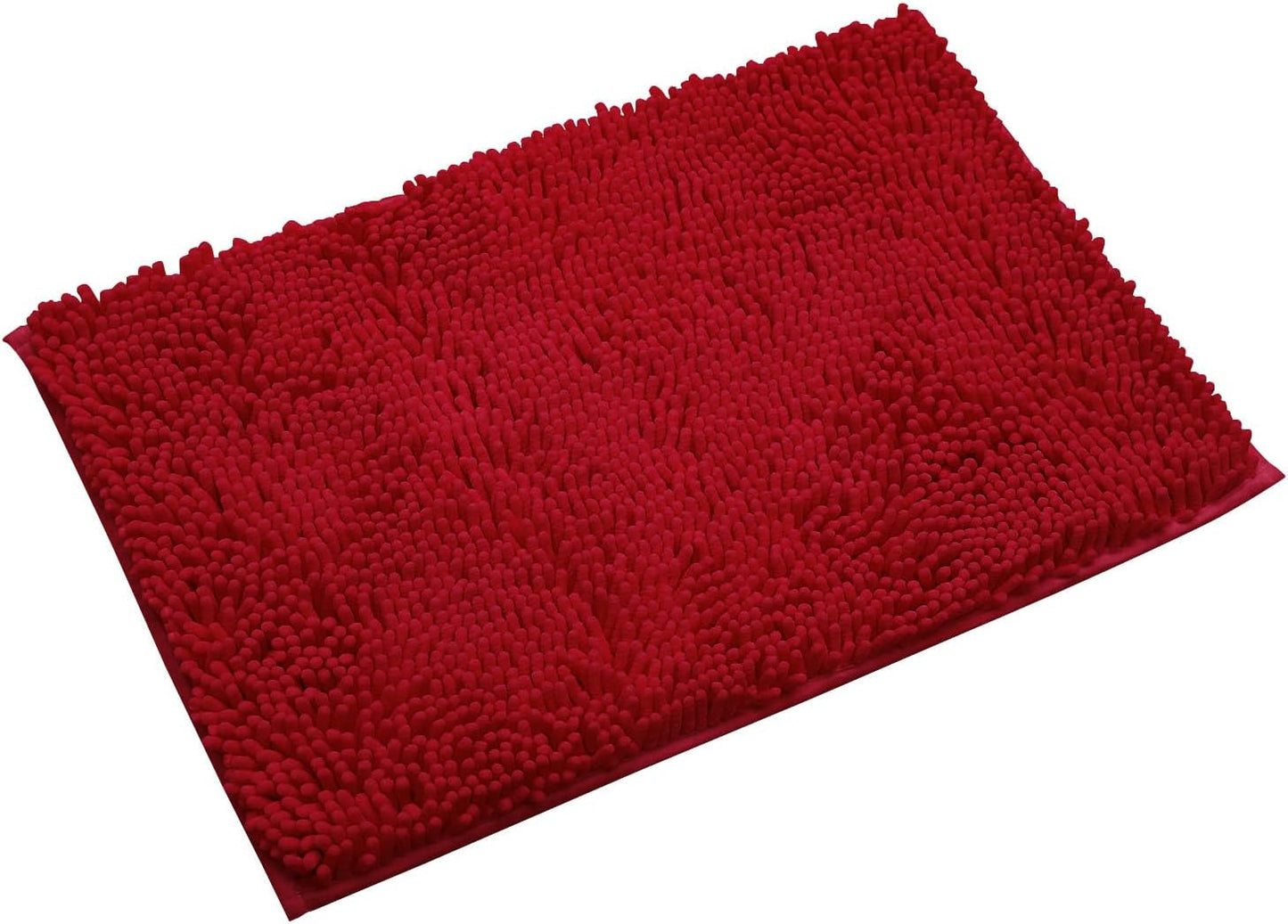 Non-Slip Bath Rug,Extra Soft Microfiber Bedroom Shag Carpet with Anti-Slip Backing,Water/Dust Absorbent Fast Dry Shower Mat,Sound Insulated Stairs Pad,Machine Washable (Red,19 x 31 Inches)