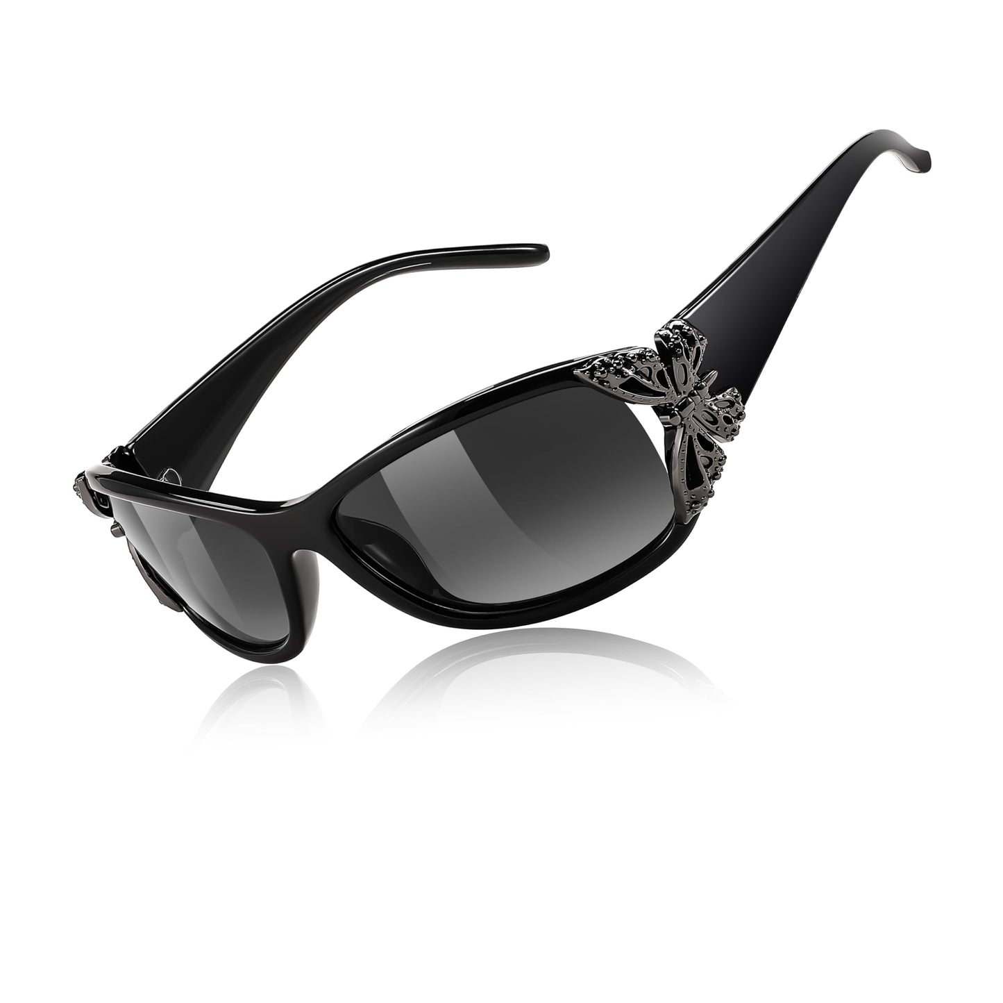 FEISEDY Trendy Polarized Y2K Sunglasses Wrap Around Butterfly Design Fashion Sunnies UV400 Protection B0078