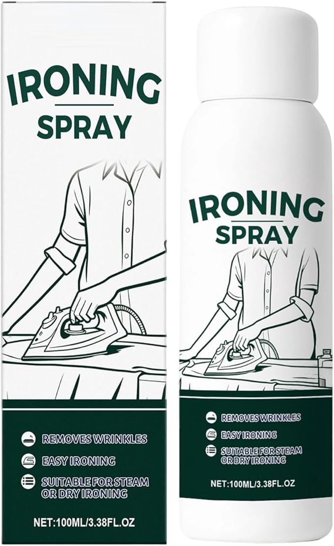 Ironing Spray, Anti Static Mist, 4x14cm, Clothes Iron Spray, Fabric Starch Liquid, No Flaking No Clogging, SmoothFinish Vapor, for Cotton Linen Polyester Wool Silk Home Travel Business