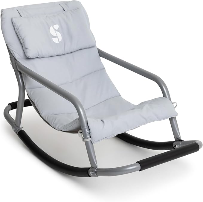 Special Supplies Sensory Rocking Chair for Kids - Comfortable Kids Rocker- Versatile Floor Chair with Soft Fabric and Stability for Playroom, Bedroom, or Nursery (Ages 3+) - Grey