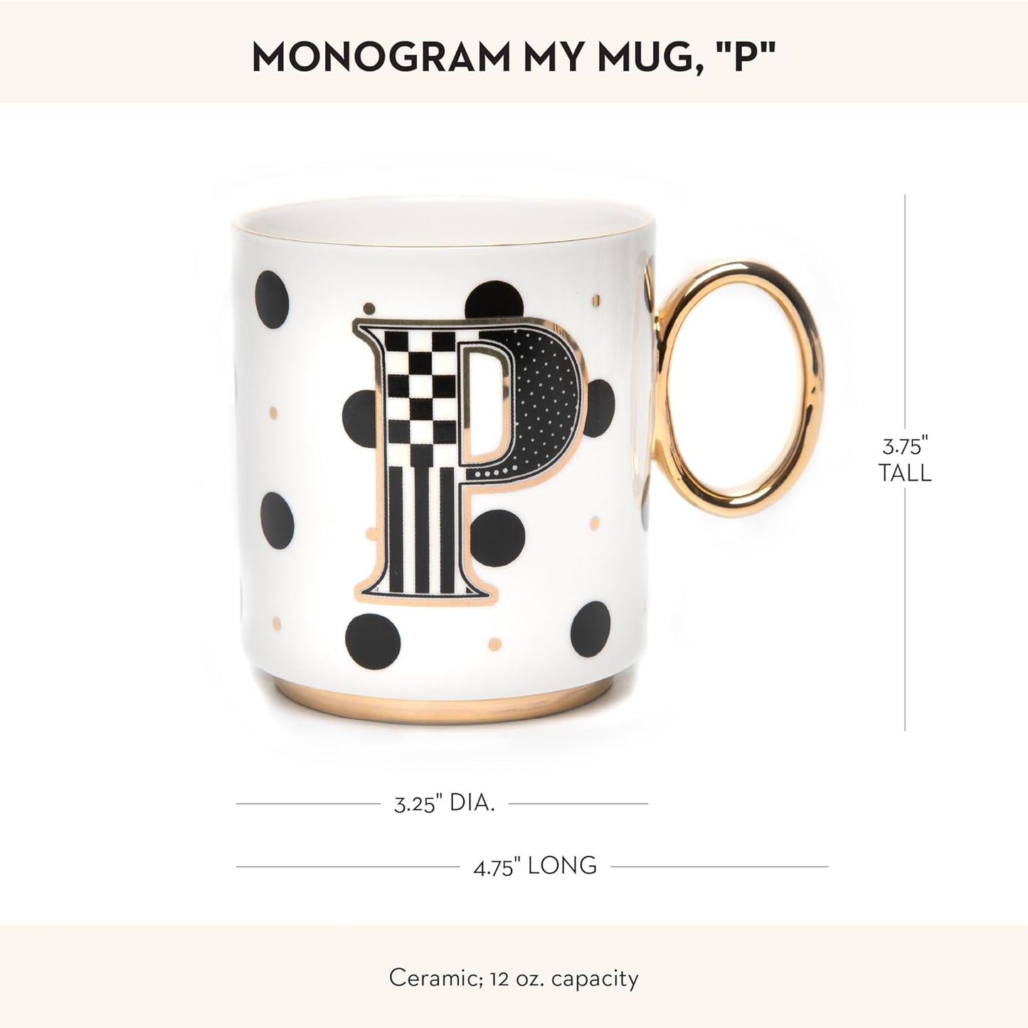 MACKENZIE-CHILDS My Mug, Decorative Ceramic Coffee Mug with Handle, P