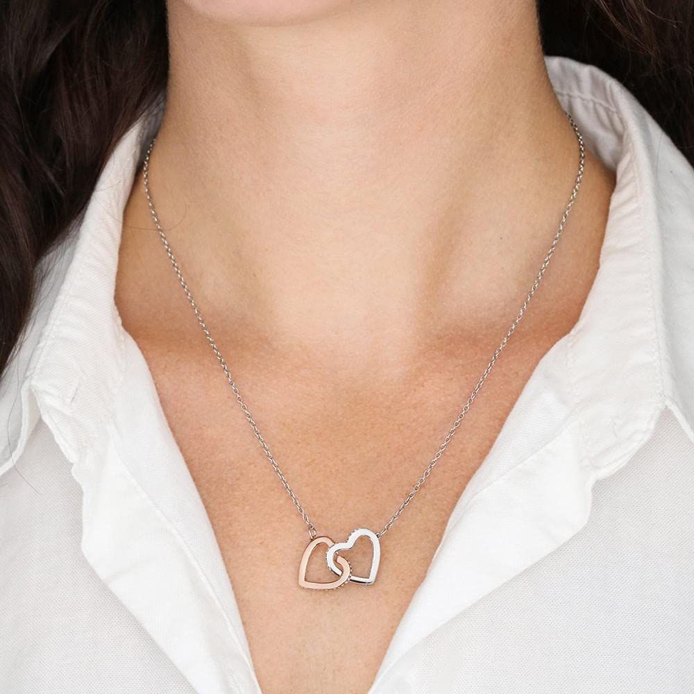 To My Beautiful Granddaughter, Interlocking Heart Necklace, Jewelry Sentimental Message Card Gift for Granddaughter, Best for Birthday Graduation Christmas Gift, from Grandparents