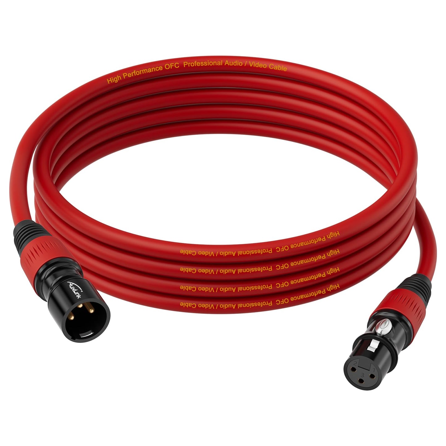 AuxLink XLR Cables 10ft, Microphone Cable Male to Female Gold-Plated 3 Pins Speaker Cable - 1Pack