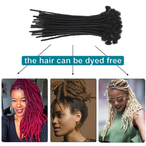 0.2cm 6inch 60 Strands 100% Real Human Hair Dreadlock Extensions For Men/Women Full Head Handmade Permanent Loc Extensions Bundles Can Be Dyed Bleached Curled and Needles