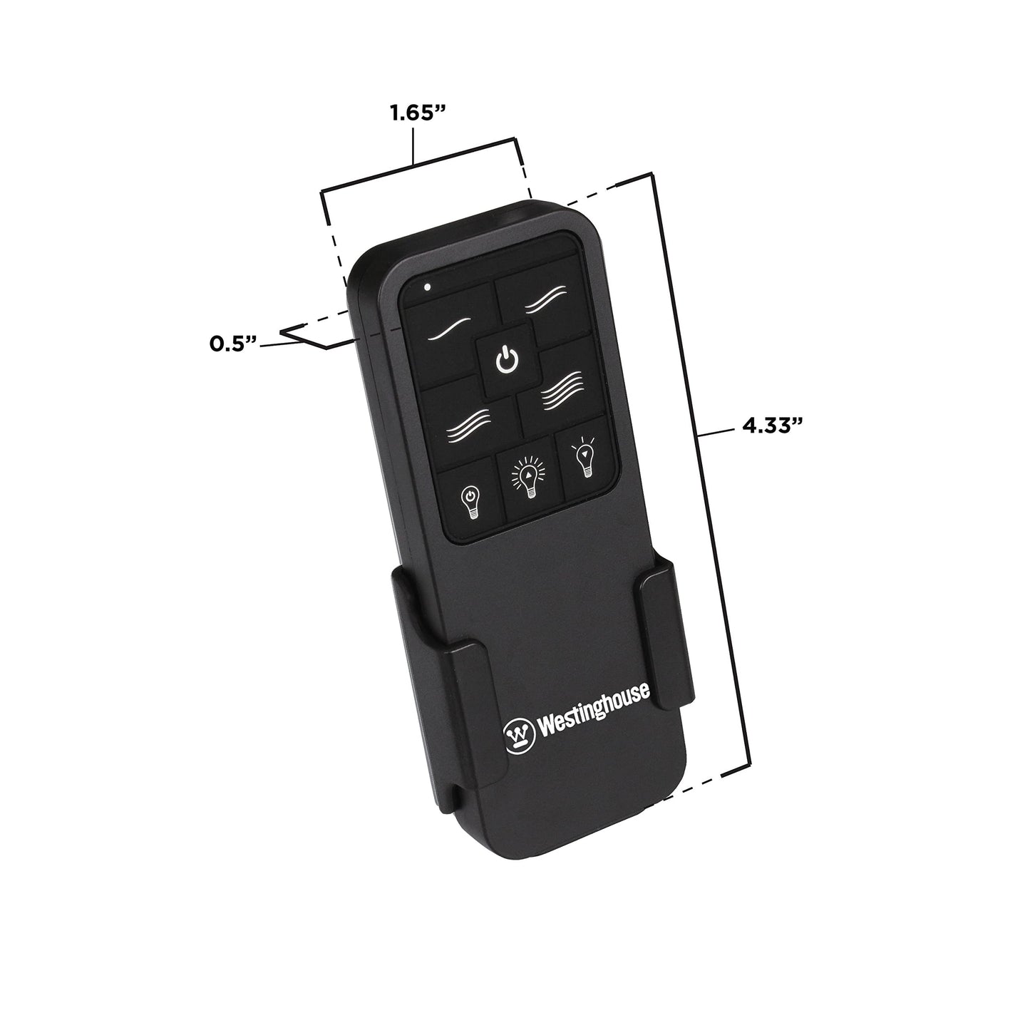 Westinghouse 7787900 Four Speed Black Ceiling Fan Remote Control With Backlit Buttons