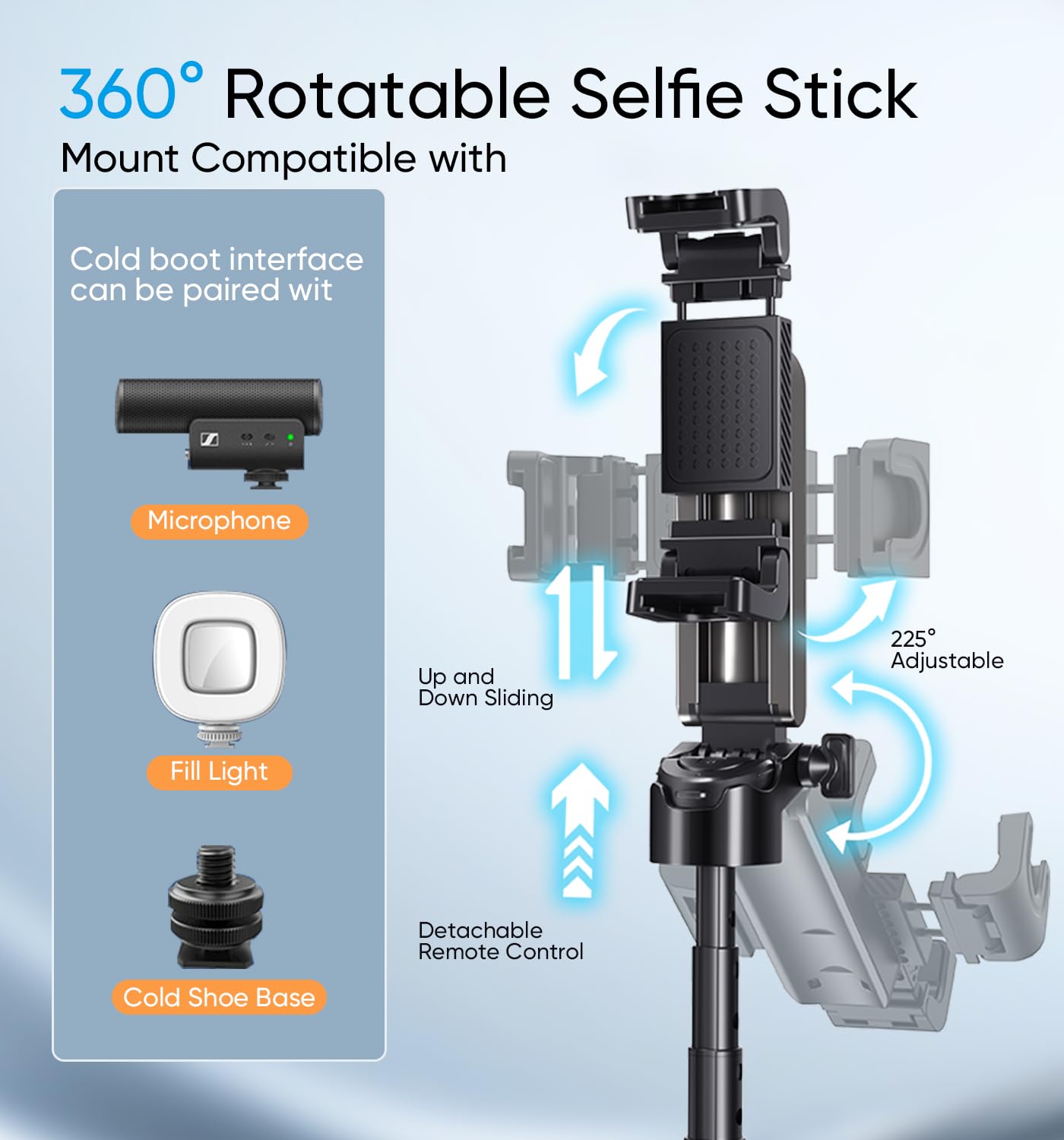 Magic John Phone Tripod, Portable Selfie Stick, Pocket Size Selfie Stick For Iphone, Tripod For Phone With Wireless Detachable R