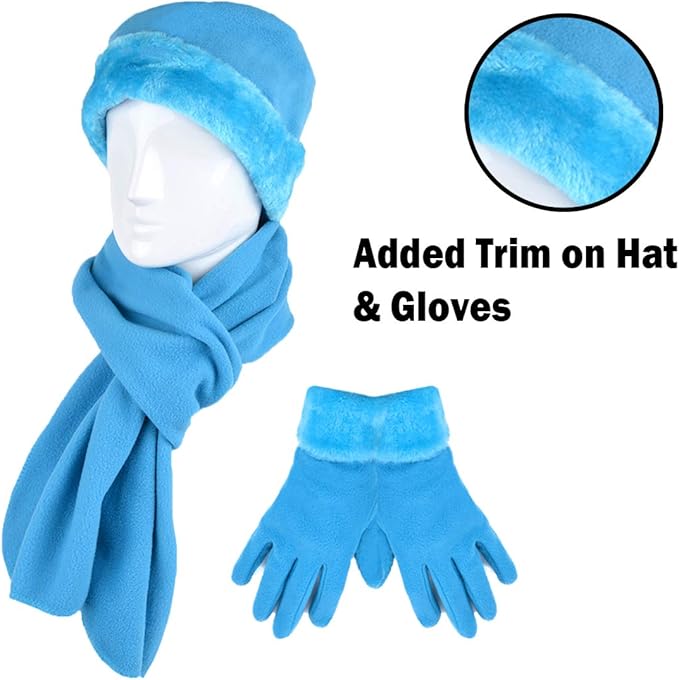 boxed-gifts Women's Warm Fleece Winter - Women's Hat and Glove Set + Hats Gloves Scarves for Women