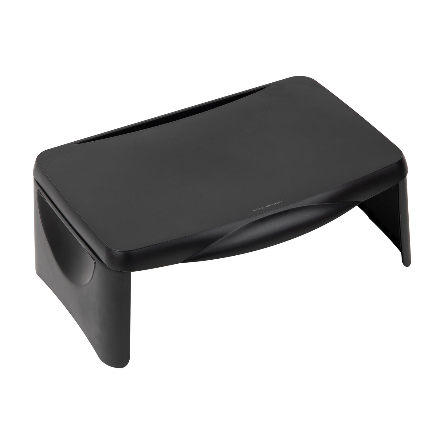Mind Reader Lap Desk/Laptop Stand, Bed Tray, Folding Legs, Portable, Dorm, Plastic, 18.75" L x 11.25" W x 7.25" H, Black