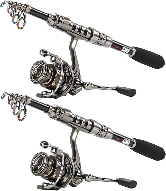 Sougayilang Fishing Rod and Reel Combo – 5.9FT Telescopic Carbon Fiber Fishing Pole with 12+1 BB Spinning Reel, Saltwater ...