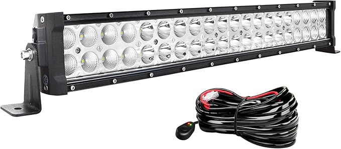 Willpower 22 in 24 inch 120W Spot Flood Combo LED Work Light Bar with Wiring Harness Kit for Truck Car ATV SUV 4X4 Jeep Tr...