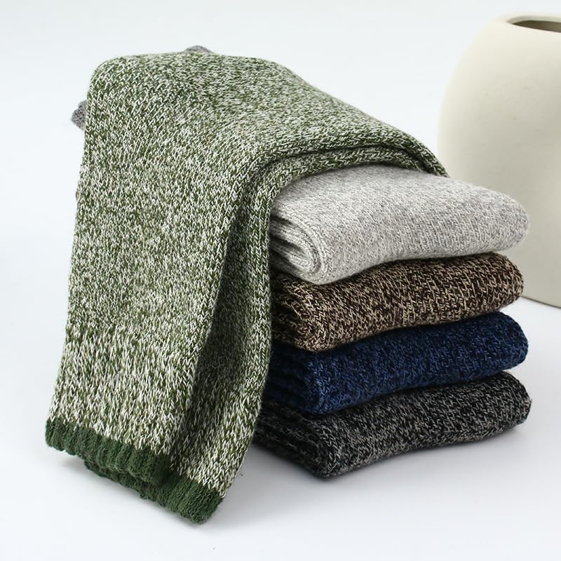 5pcs Men's Thermal Winter Socks - Cozy & Warm for Hiking, Fishing Breathable Polyester Blend Machine Washable