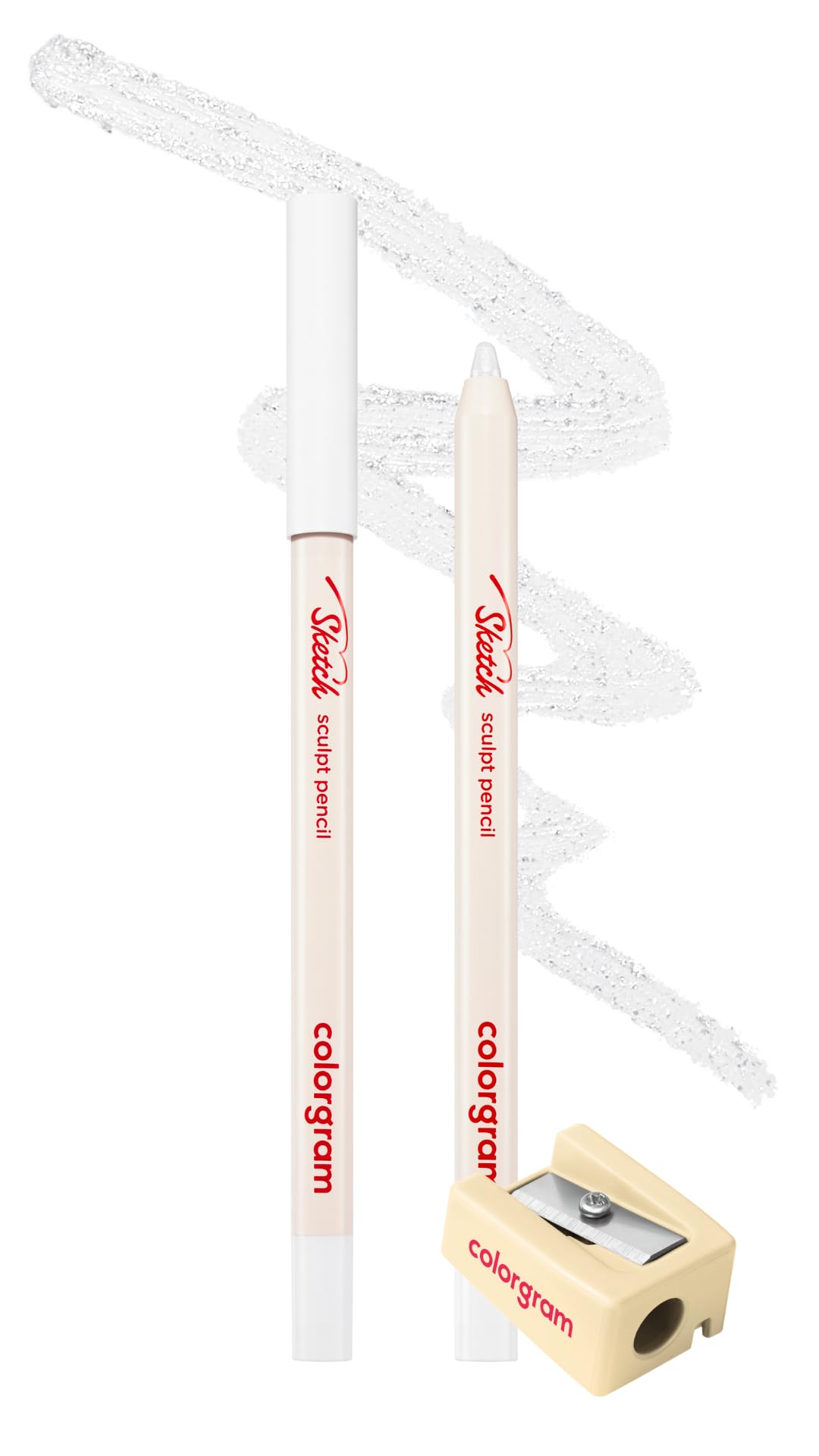 COLORGRAM SKETCH SCULPT PENCIL 08 CLAER GLOW GLITTER | Multi-Use Facial Drawing Pencil for Eyeliner, Overlip, Browbone, & Eyewho