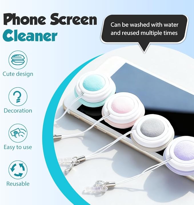 Phone Screen Cleaner, 2026 Upgrade Mobile Phone Screen Wipe, Portable Mobile Screen Cleaning Cloths Wiper Eye Glasses Cleaning Tools for Camera Lens Glasses Bag Key Pendant