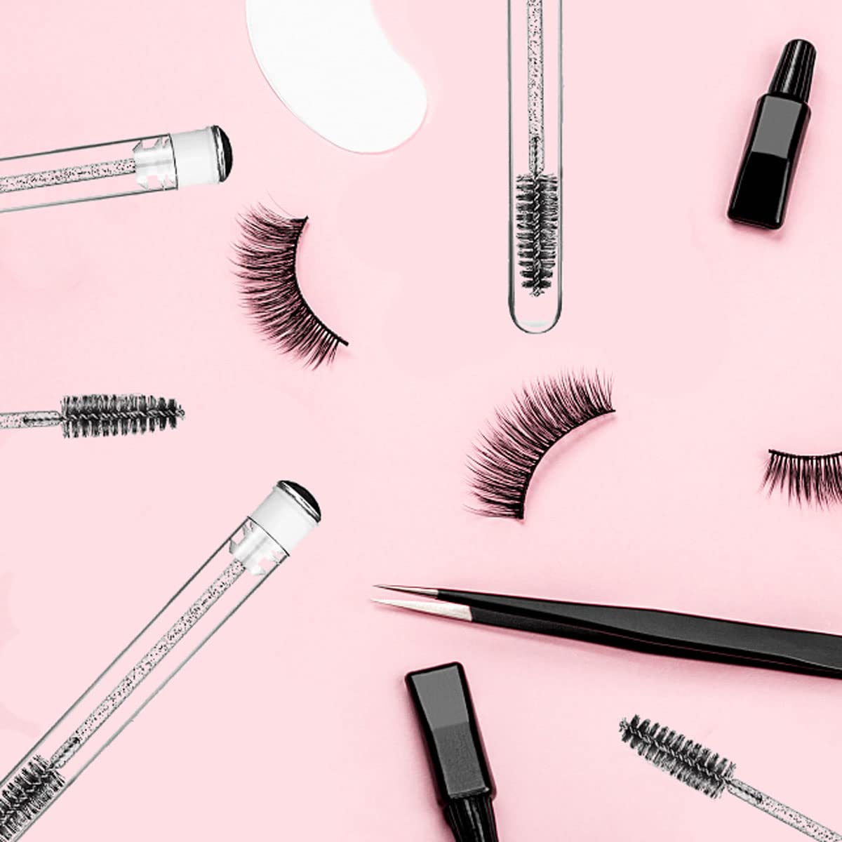 Disposable Mascara Brushes Tubes Set 20 Pieces Empty Tubes with 20 Pieces Eyelash Brushes for Eyelash Extension Lash Mascara Wan