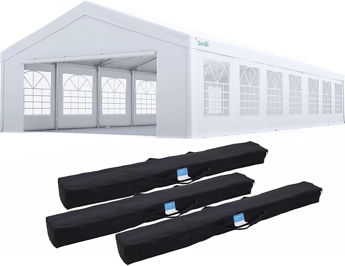 Quictent 20x50ft Heavy Duty Party Tent Outdoor Canopy Tent Carport Wedding Event Shelter BBQ Wedding Tents for Parties wit...