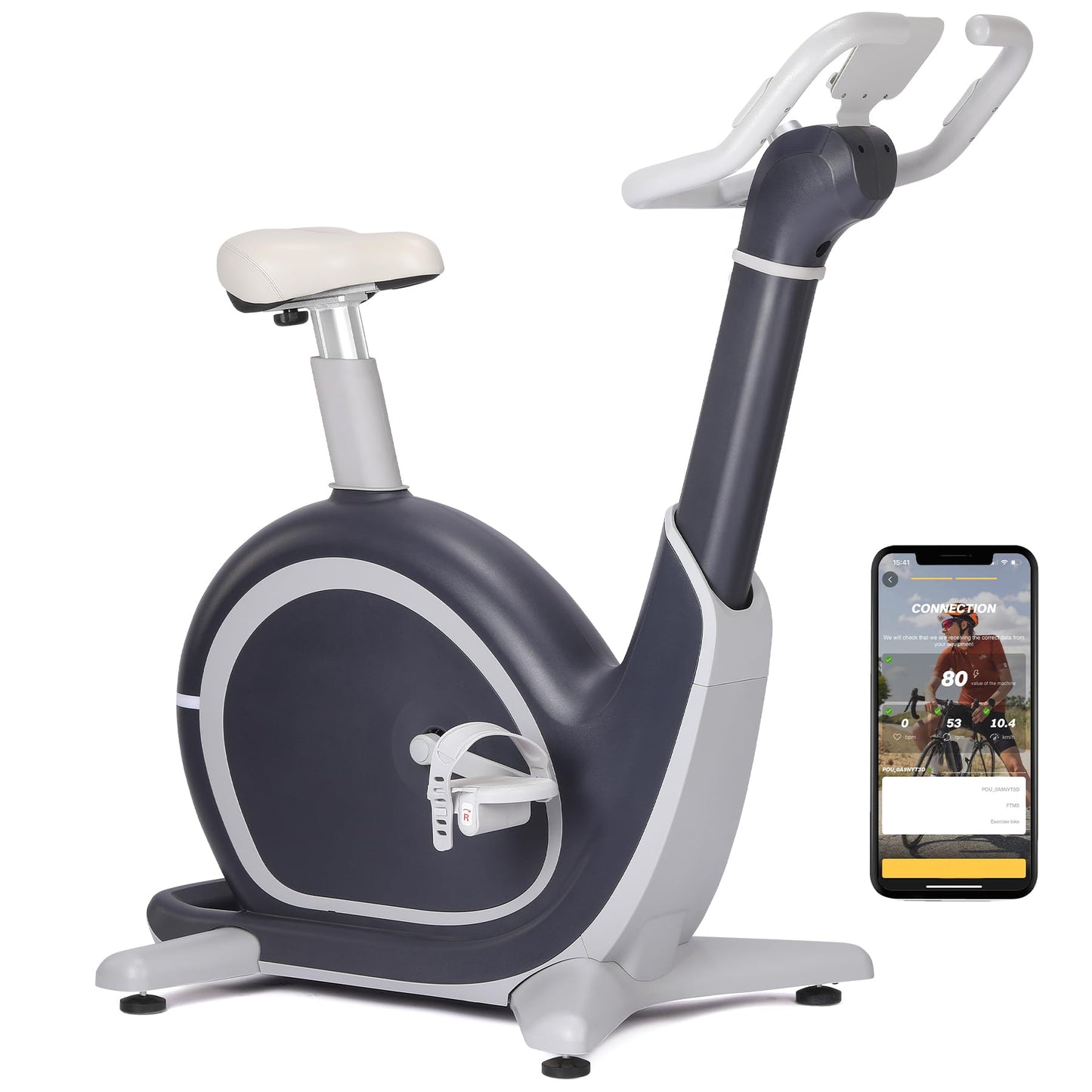 Stationary Exercise Upright Bike, Smart Indoor Cycling Bike, Exercise Bike for Home with Magnetic/Auto Resistance, App Data Tracking