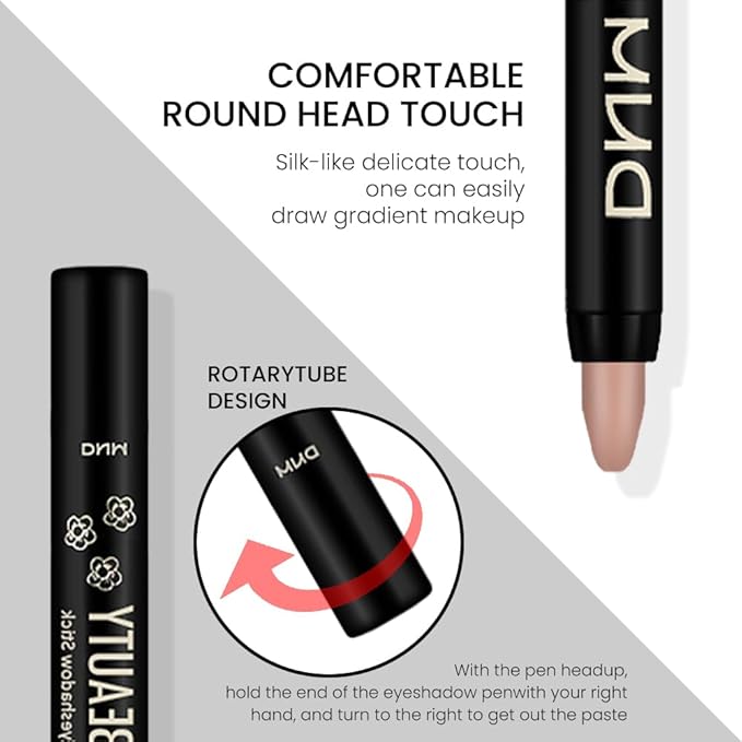 evpct Caramel Matte Cream Eye Shadow Brightener Sticks Set for Eyes, Caramel Matte Pencil Eye shadow Applicator Stick Pen Palette Makeup Waterproof sombras en crema para ojos 30#