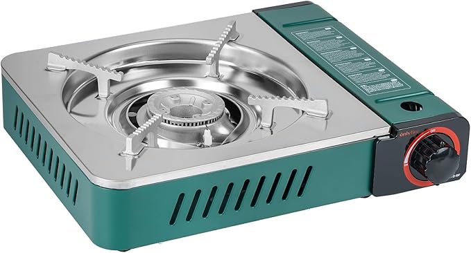 ONLYFIRE OUTDOOR LIVING Butane Gas Stove with Carrying Case, Small Portable Camping Stove for Patio Cooking Camping Hiking...