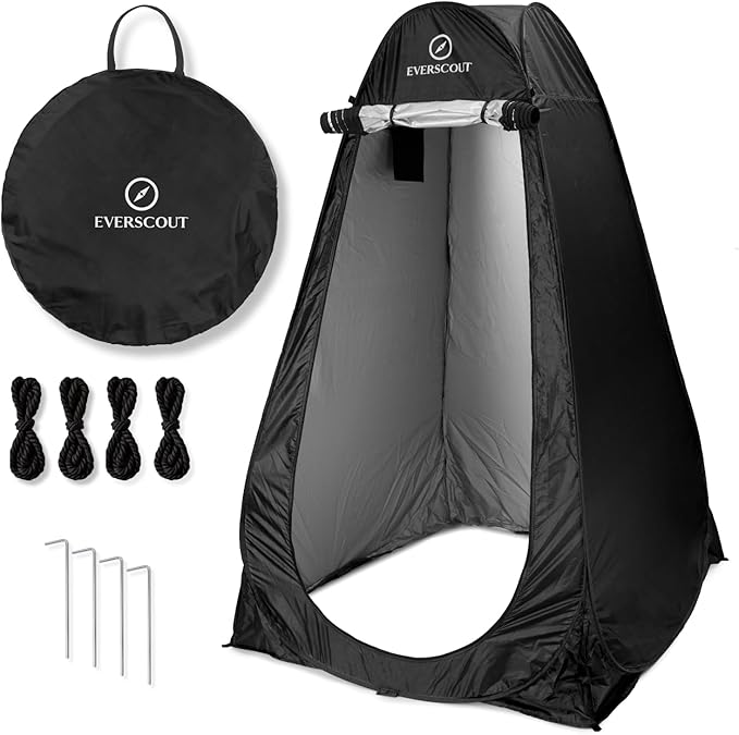 Portable Pop-Up Privacy Tent – Black/Green & Carry Bag. Outdoor Shower, Toilet, and Changing shelter. Water-Repellent, Com...