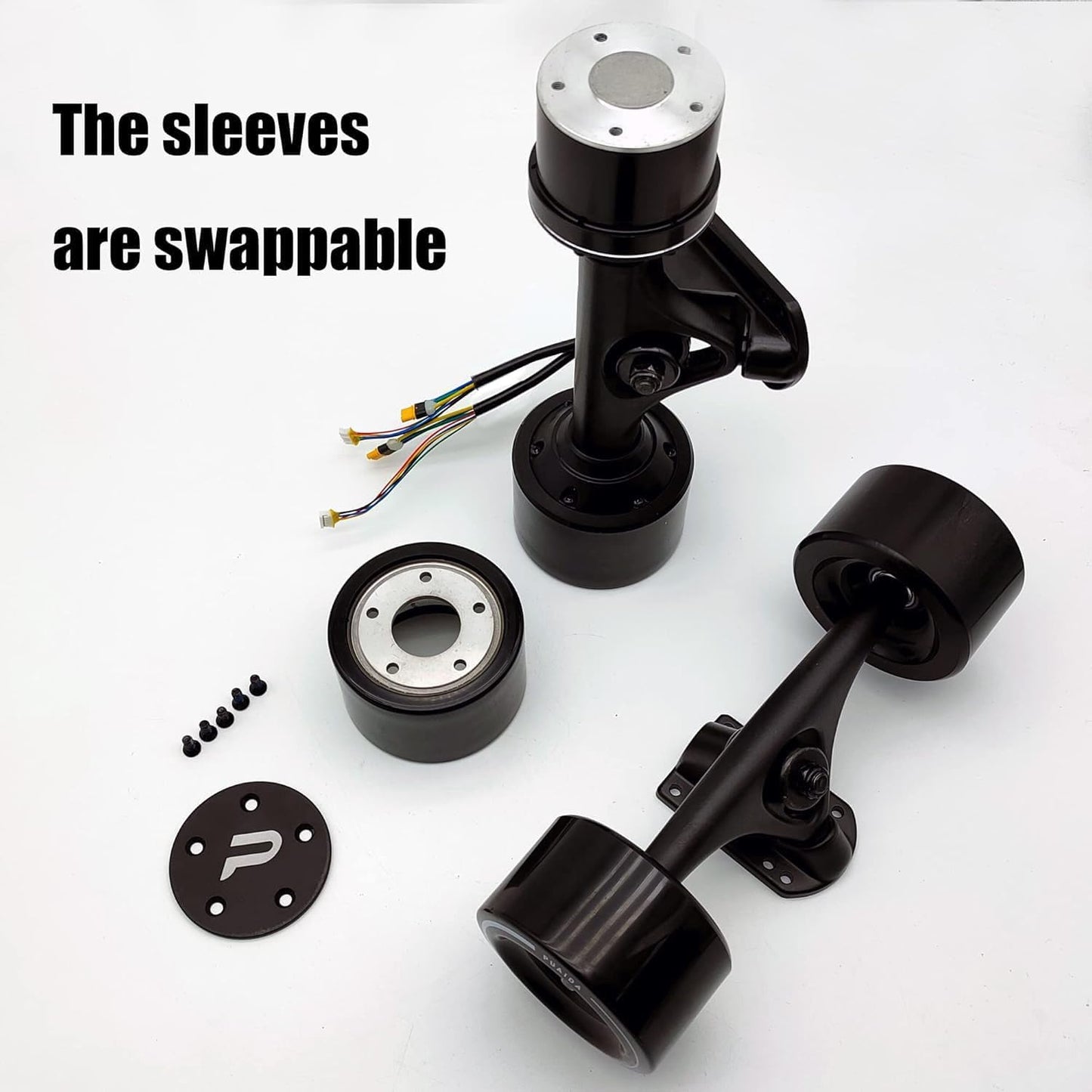 Dual Motor Set for Electric Skateboard 90mm Powered 10S 36V DIY Brushless Hub Motor Kit for Longboard Upgraded 77kv 300W 30 mph top Speed Skateboarding Equipment