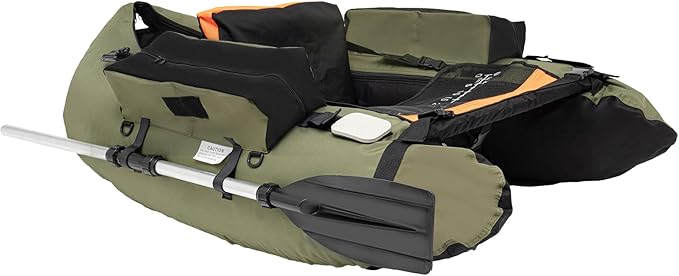 Inflatable Boat, Inflatable Fishing Boat, Portable Boat Raft Kayak with Accessories Pole Holders Cushions Grab Line Outdoo...