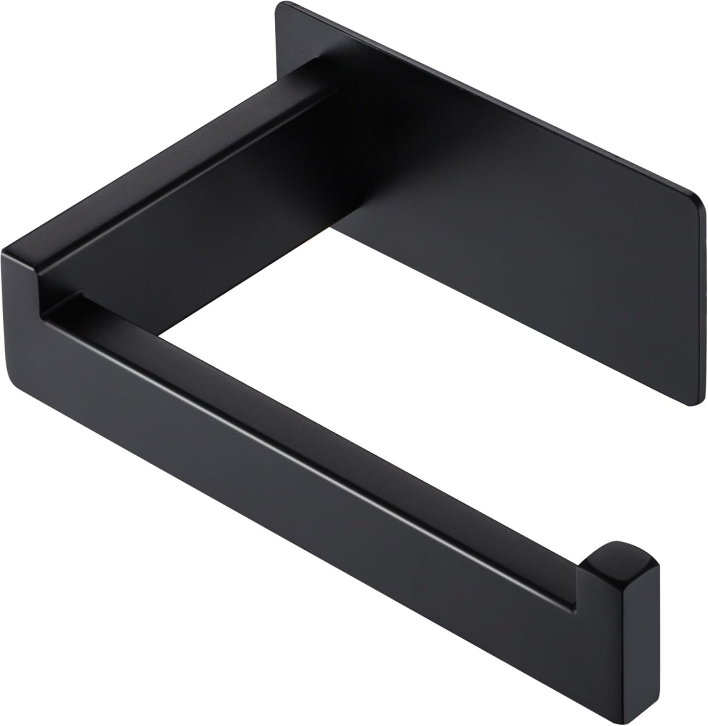 LANC Self-Adhesive Toilet Paper Holder, Matte Black Toilet Tissue Holder Wall Mounted for Bathroom Kitchen Stick On Paper Roll Holder with No Drilling Rustproof Stainless Steel, A8307MB