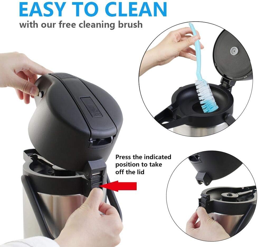 TOMAKEIT Airpot Coffee Dispenser Thermal with Pump,3L/102 Oz Insulated Stainless Steel Large Airpot Coffee Carafe Lever Ac...