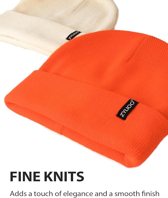 Zylioo Oversize Beanie Hats, XXL Big Size Ribbed Knit Cuffed Winter Hat for Cold Weather, Warm Skull Watch Cap